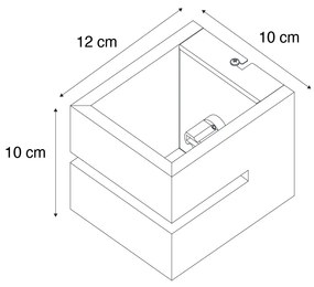 Candeeiro de parede rural em madeira de carvalho 9,7 cm - Transfer Groove Rústico