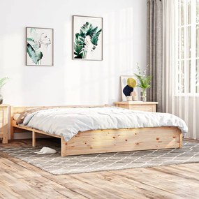 Estrutura de cama super king 180x200 cm madeira maciça
