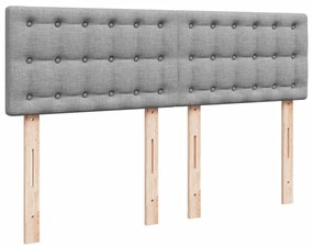 Cama com molas/colchão 160x200 cm tecido cinzento-claro