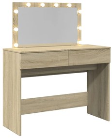 Toucador com LEDs 100x40x120 cm carvalho sonoma