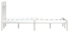 Estrutura de cama 200x200 cm pinho maciço branco