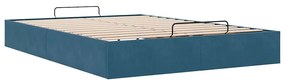 Estrutura de cama otomana sem colchão 140x200 cm azul escuro