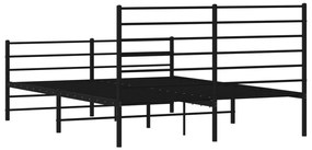 Estrutura de cama com cabeceira e pés 120x200 cm metal preto