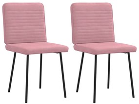 Cadeiras de jantar 2 pcs veludo rosa