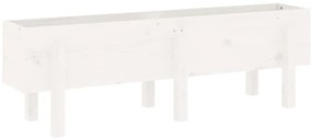 Canteiro elevado de jardim 121x30x38 cm pinho maciço branco