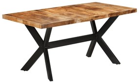 Mesa de jantar 160x80x75 cm madeira de mangueira maciça áspera