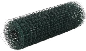 Cerca arame galinheiro 10x0,5 m aço c/ revestimento PVC verde