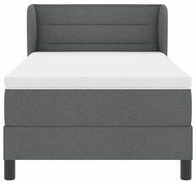Cama Box Spring com Colchão vidaXL Cinza Escuro 100x200 cm Tecido