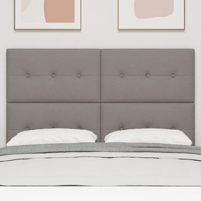 Cabeceira vidaXL Botão Estofada Taupe 140 cm Tecido