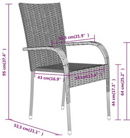 7 pcs conjunto de jantar para jardim preto