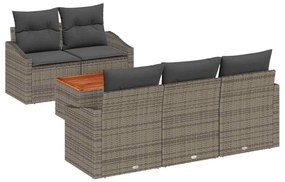 Conjunto de Sofá de Jardim 6 pcs Cinzeto 55 x 55 x 37 cm