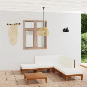 vidaXL 7 pcs conjunto lounge de jardim c/ almofadões acácia maciça
