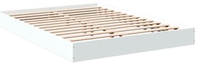 Estrutura de cama 140x200 cm derivados de madeira branco