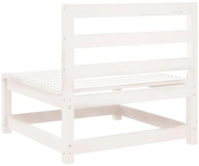 Sofá de centro para jardim madeira de pinho maciça branco