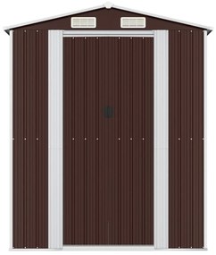 Abrigo de jardim 192x274x223 cm aço galvanizado castanho-escuro