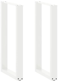 vidaXL Pés de mesa de bar em forma de U 2 peças branco 40x(90-91) cm aço