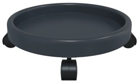 Carrinhos de plantas c/ rodas 2 pcs diâmetro 34 cm 35 kg cinza