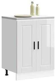 vidaXL Armário base cozinha Porto derivados madeira branco brilhante