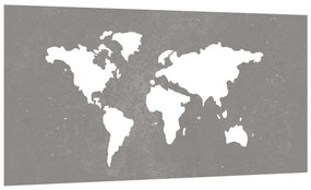 Decoração p/ muro jardim 105x55 cm aço corten design mapa-múndi