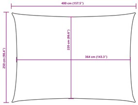 Para-sol est. vela tecido oxford retangular 2,5x4m cinza-acast.