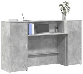Balcão de recepção 180x50x103,5 cm madeira cinza cimento