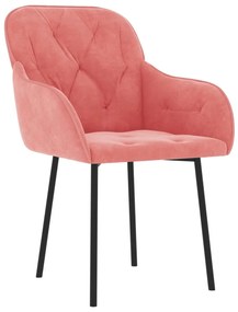 Cadeiras de jantar 2 pcs veludo rosa