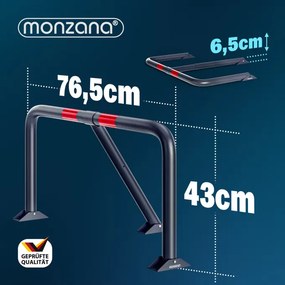 Barreira para estacionamento em arco com faixas refletoras 80 x 47 x 44 cm Cinzento Moderno