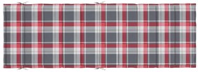 Almofadão p/ espreguiçadeira tecido oxford xadrez vermelho