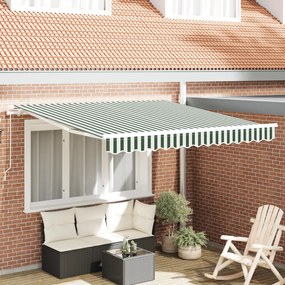 Toldo Retrátil Manual Verde e Branco 350x250 cm