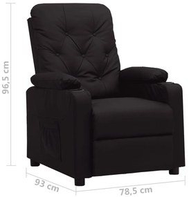 Poltrona reclinável couro artificial preto
