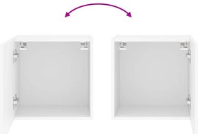 Móveis parede p/ TV 2pcs 40,5x30x40 cm derivados madeira branco