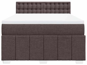 Cama com molas/colchão 140x190 cm tecido castanho-escuro