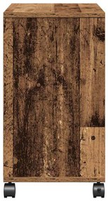 Mesa Lateral com Rodas em Madeira Antiga 50x30x55 cm em Madeira de Eng