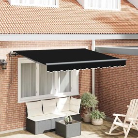 vidaXL Toldo Retrátil Manual Preto e Anthracite