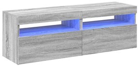 Móveis de TV com luzes LED 2 pcs 60x35x40 cm sonoma cinza