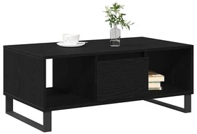 Mesa de Centro vidaXL Preto Carvalho 90x50x36,5 cm Madeira Revestida
