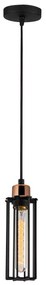 Candeeiro de Teto Likya – Preto e Bronze – Diâmetro 10 cm, Altura 112