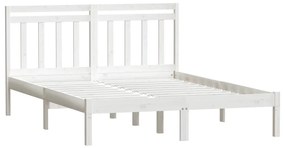 Estrutura de cama 120x200 cm pinho maciço branco