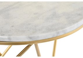 Mesa de apoio DKD Home Decor Dourado Metal Mármore (50 x 50 x 59,5 cm)