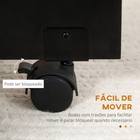 Mesa de Cozinha Dobrável Atman - Preto - Com 2 Prateleiras e Laterais