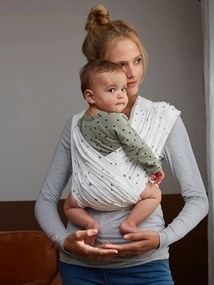 Porta-bebé tipo faixa, sem nó para atar branco claro estampado