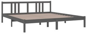 Estrutura de cama super king 180x200 cm madeira maciça cinza