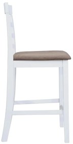 Bancos de bar 2 pcs tecido branco