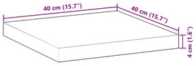 Tampo de mesa quadrado 40x40x4 cm madeira de acácia maciça