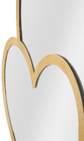 ESPELHO DE PAREDE GLAM CORAÇÃO DUPLO 65X2X50 CM DOURADO