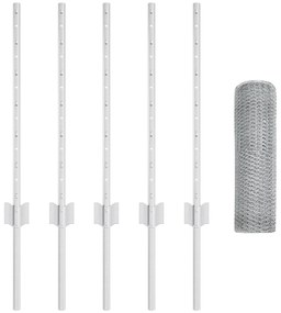 Postes de Cerca vidaXL 5 pcs U-Channel 60 cm Aço Galvanizado, Cerca He