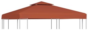 Cobertura gazebo c/ 2 camadas 310 g/m² 3x3 m terracota