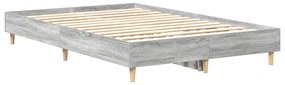 Estrutura de cama sem colchão 140x190 cm cinzento sonoma