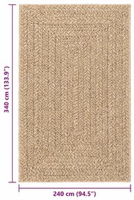 Tapete ZIZUR 240x340 cm aspeto de juta interior e exterior