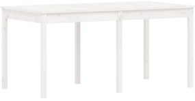 7 pcs conj. de jantar p/ jardim madeira de pinho maciça branco